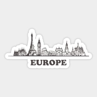 Europe sketch Sticker